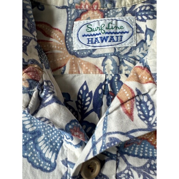 Men’s M Vintage Surfline Hawaii Reverse Print Hawaiian Shirt Floral Pullover - Picture 4 of 7